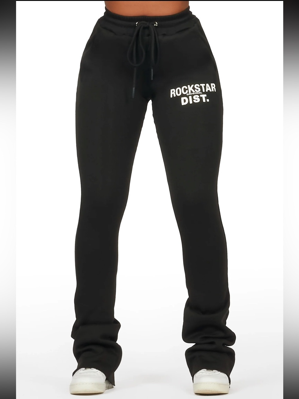 Juliana Black Super Stacked Track Pant